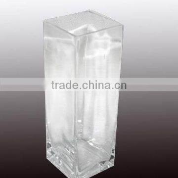 square glass vase /mouth-blown glass vase