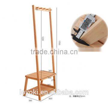 Solid Beech Wood Coat Rack Hat Purse Display Stand With Shoe Bench Entry Way Coat Rack photo-6