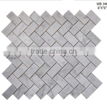 Polished White Carrara Marble Square Mosaic wall Tile