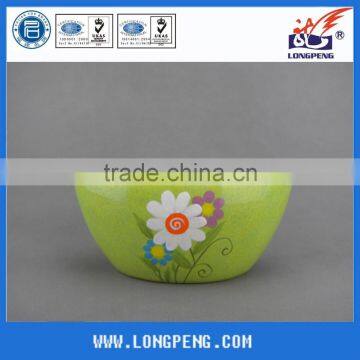 Decorated Ceramic Green Flower Pot