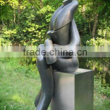 metal lady statue bronze modern abstract sculpture