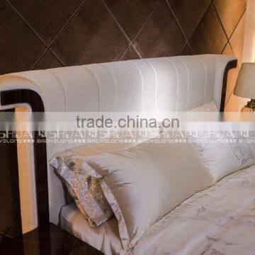 King Size Bed Headboard / French Wood Antique Bed / Upholstery Bed B9016 photo-6