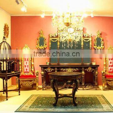 FA-278P-01 Leading Vintage Round Table With Thick Paper and Glass Top photo-2