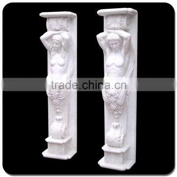 Decorative columns stone carving statue roman square pillar design