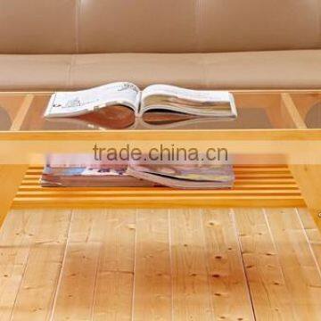 Wooden Round Tea Table Coffee Table, Mdf Modern Wood Coffee Table photo-5