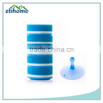 Multicolor Double Sided Cleaner Dishwashing Round Sponge Pads With Suction Cup Pack photo-2