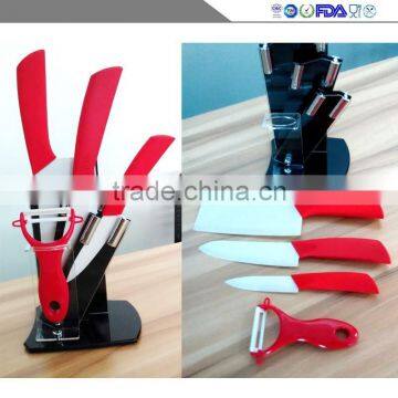 OEM available ABS+TPR handle kitchen ceramic knife with gift box