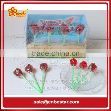 Fruity Flavor Rose Shaped Sweet Hard Lollipop