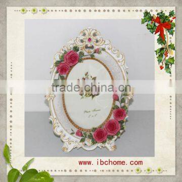 2015 hotsale christmas rose resin photo frame for decoration