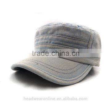 Customize Blank Washed Denim Military Caps Dongguan Factory photo-2