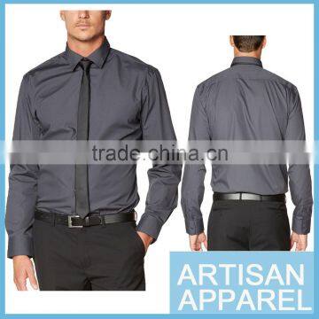 Wholesale 2015 Business Men's Office Wear Long Sleeve Shirts 100% Cotton Shirt & OEM Service