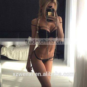 2017 new design sexy bra and panty new design hot sale open sexy girl full photo women swimwear