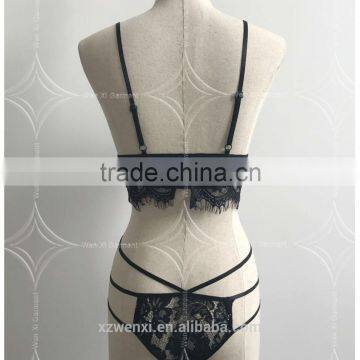 Import Sexy Girls Pictures of Women in Lace Underwear Full Transparent Bra Bra Set