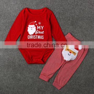 New Arrival Santa Claus Long-sleeve Jumpsuit and Pants Two Piece Sets Christmas Gift photo-2