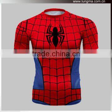 Short Sleeve Spiderman Compression Shirt,Custom Compression Jersey