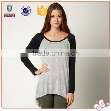 2016 plain thin long t shirt woman t-shirt