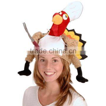 Plush Chef Turkey Hat Adult