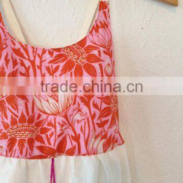 Fashion Printed Beach Girl Dress Of 9 Years Old With Front Tassel photo-4