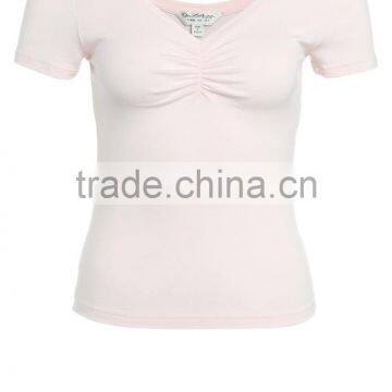 MGOO 100% Cotton Solid Color V Neck Tank Top Women Fitness Plain Tank Tops With Chest Drape Design photo-5