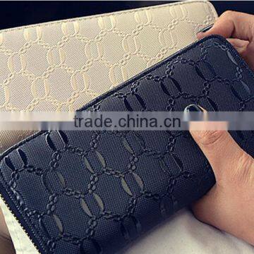 2016 new latest american european ladies zippered pu leather wallets