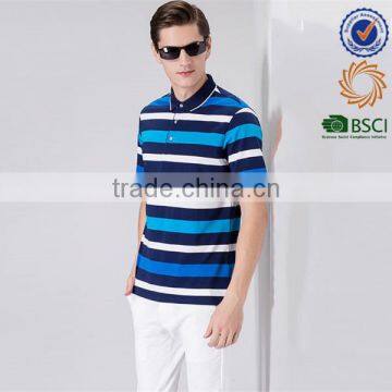 Custom Men's Short Sleeve Stripe Pique Polo Shirt