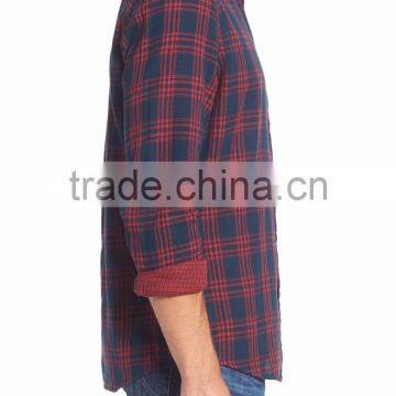 Classic Contrasting Plaid Stand Collar Men's Party T-shirt photo-3