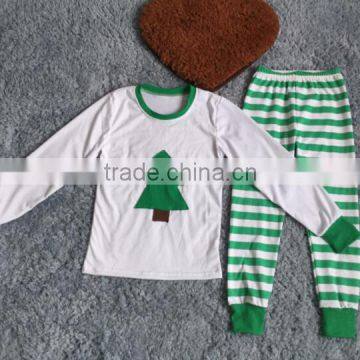 Factory wholesale kids unisex 100%Organic cotton striped Pajamas match christmas remake giggle moon comfortable pajamas