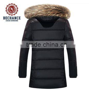 H1020 Men's Winter Long Thick Coat Casual Fur Hood Wear Padded Coat photo-2