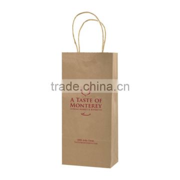 USA Made Natural Kraft Shopping Bag - dimensions are 6.5" x 3.5" x 12.38" and comes with your logo.