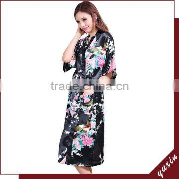 Bridal silk bath robe Custom made women robe Long Nightgown 0609004