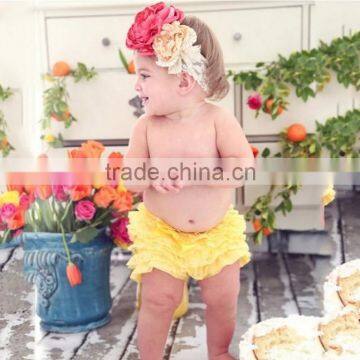 Cotton Bloomer Ruffles Baby Diaper Cover With Ribbon Bows For Kids Floral Victoria Popular Flower Ruffle Baby Bloomer photo-2