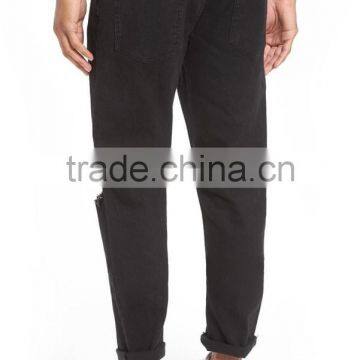 Mens Skinny Unique Design Stretch Jeans Mid Waist Urban Style Ripped Stretch Loose Fit Jeans photo-5