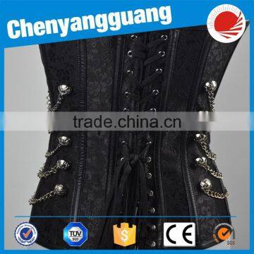 CYG-black Skeleton Zipper Steampunk Vintage Corset Factory Sell photo-5