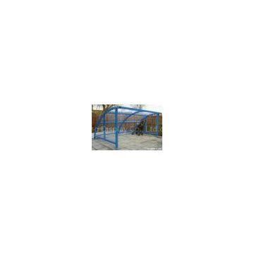 Custom Blue Iron Metal Display Stands Bicycle Rack In Public