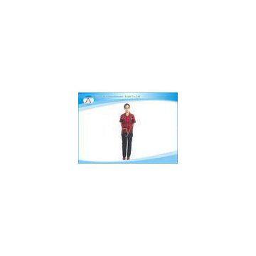 Red TC or Cotton Chemical Treated Industrial Uniforms With Short Sleeve