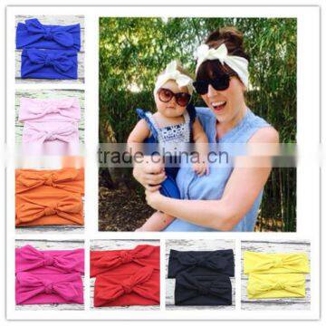 New Fashion mom and me headband Turban Headband Pair Set Top Knotted Headband Set Baby and Mommy Cotton Headwrap Set