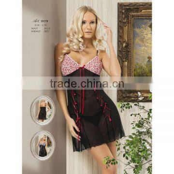 Pink Flower Sexy Nightgown