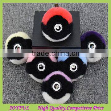 Hot Selling Fuzzy Plush Ball Toys Pokemon Keychain 6 colors