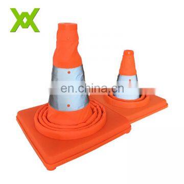 high quality rubber traffic cone road safety cone with reflective tape used on the crossing of road ways