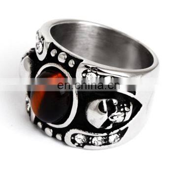 Fashion Onyx Stone Men Silver Titanium Ring photo-2