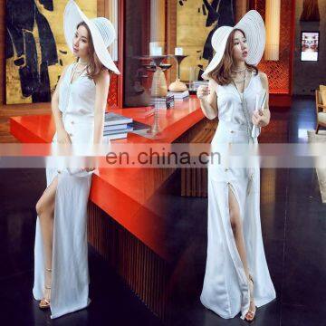 white beautiful sleeveless tops Breastfeeding cloth for light mature long dress