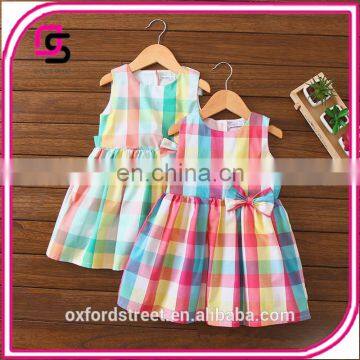 Color Plaid Baby Dress Children Dress Princess Skirt 2017 Summer Girls Dress