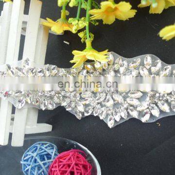2016 Hot Fix Motif Bridal Wedding Dress Accessories Crystal Bridal Applique Trim photo-5