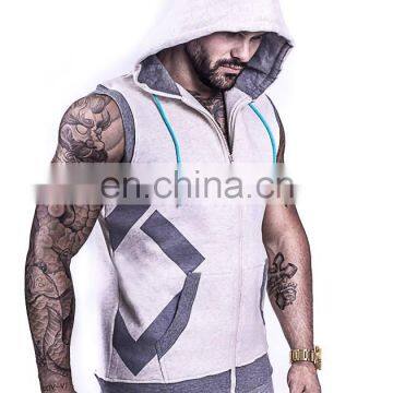 no Labels Blank Sleeveless Hoodies Zip up Hoodies Multi Color Wholesale photo-3