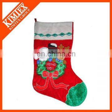 Retail New style wholesale fleece christmas stocking decoration