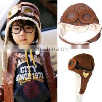 Pilot Glasses Style Sherpa Warm Baby Ear Hat (Coffee)