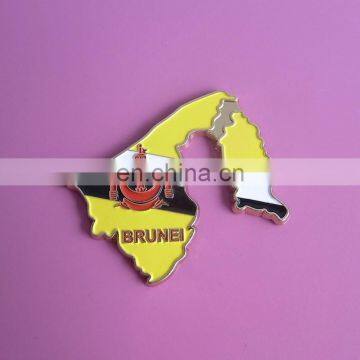 2D souvenir Brunei map shaped metal fridge magnet