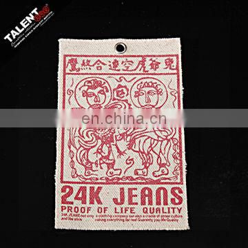 customized vogue jeans fabric hangtag for quality garments