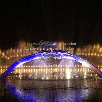 Dancing fountain  Music Fountain light show in the park