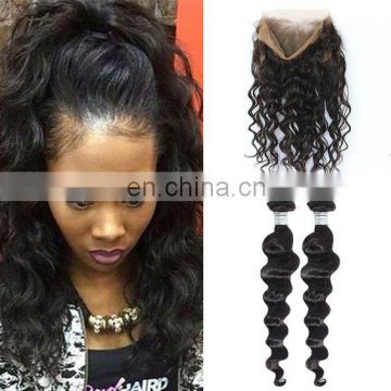 2017 hot sale loose wave hair tie peruvian human hair